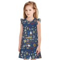 thumbnail image 1 of Fotbe Marine Nautical Vestido de Dormir para Niñas de 3 a 10 Años, Mangas Cortas, Estilo Princesa, Pijama Camisón con Mangas Voladas-X-Large, 1 of 6