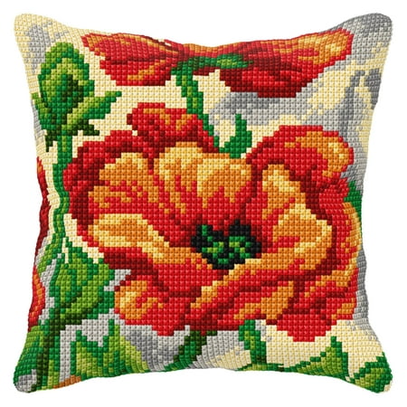 UPC: 5902067309612 | Cushion cross stitch kit Poppy 9560