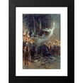 thumbnail image 2 of Georges Jules Victor Clairin 14x18 Black Modern Framed Museum Art Print Titled - Funeral by Victor Hugo - La Vigilee Under the Arc De Triomphe (1885), 2 of 5