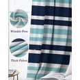 thumbnail image 3 of Navy Blue Turquoise Striped Blackout Curtains for Bedroom Living Room Darkening Curtains 63 Inches Long Gradient Horizontal Lines Window Curtain 2 Panels Set Window Treatment Grommet Drapes 42"x63", 3 of 9