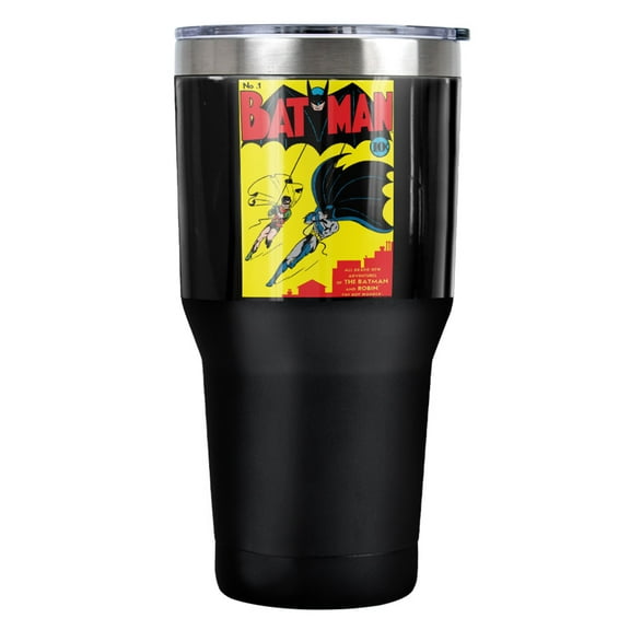 Batman First Cover Stainless Steel Tumbler 30 oz Coffee Travel Cup, Vacuum Insulated & Double Wall with Leakproof Sliding Lid