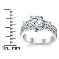 thumbnail image 6 of Metal Masters Womens 1.50Ct. Wedding Engagement Ring Sterling Silver 925 Past Present Future Cubic Zirconia, 6 of 8