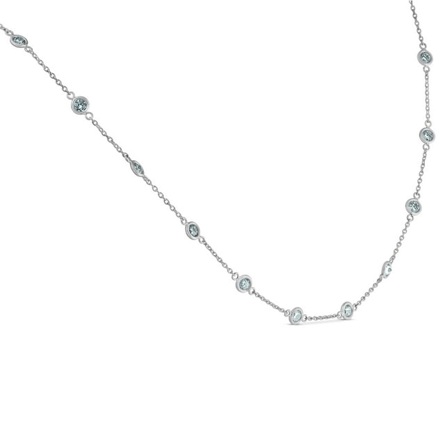 Collier Station Diamant 1 3/4 Ctw Or Blanc 14K 18 Pouces