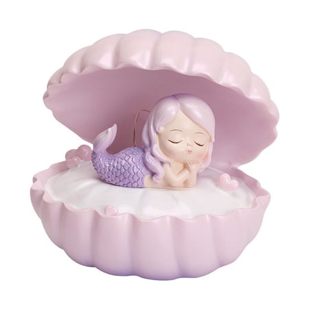 

1pc Resin Craft Mermaid Night Lamp Shell Mermaid Small Night Lamp Ornament