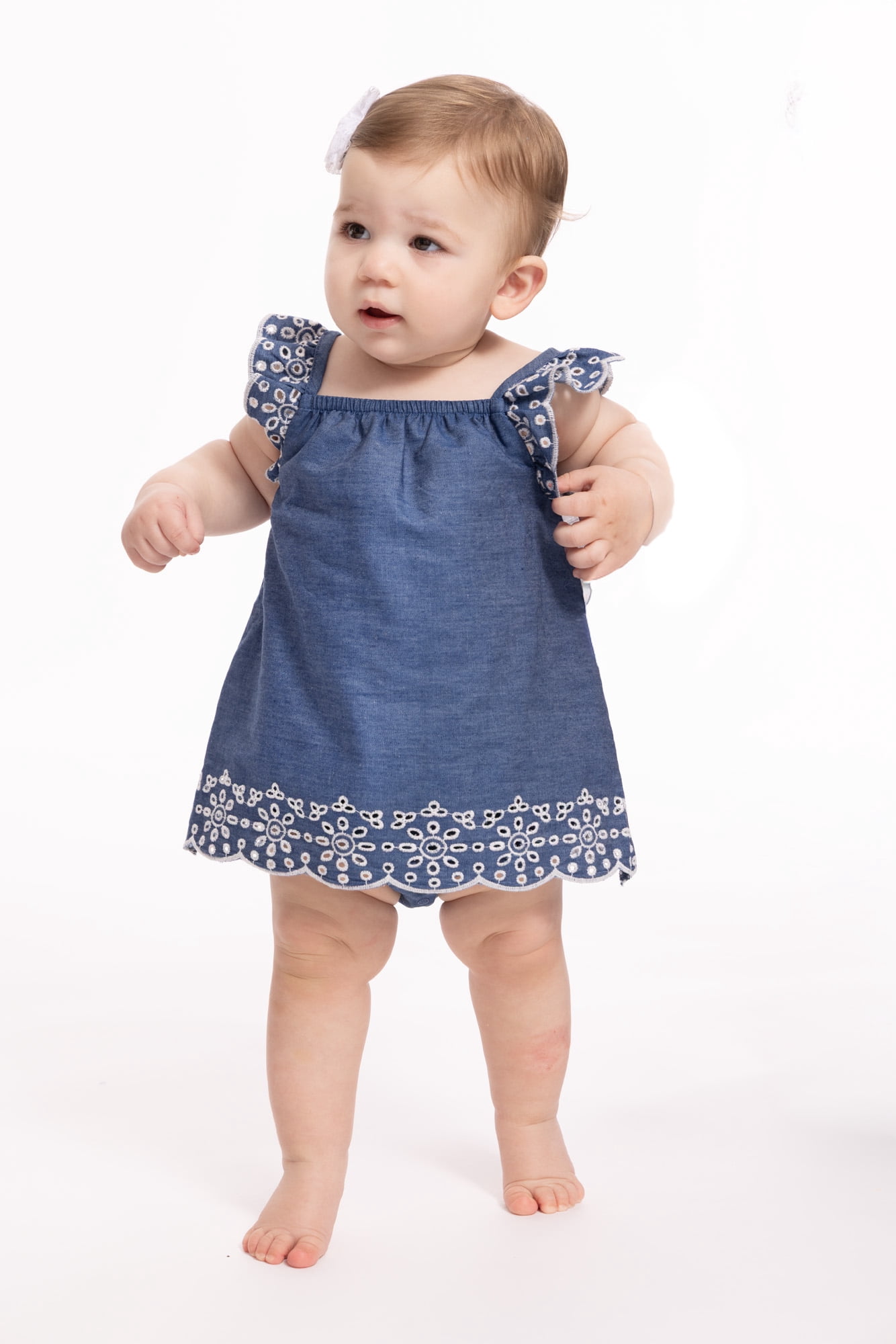 Wonder Nation Baby Girls Eyelet Tank Romper, Sizes 0/3M-24M