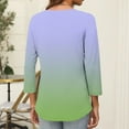 thumbnail image 5 of JIUKE 3/4 Sleeve Shirts for Women Casual V Neck Tunic Top Color Block Loose Fitted Comfy Tees, 5 of 7