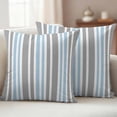 thumbnail image 6 of 2 Pack Outdoor Waterproof Throw Pillow Covers,Classic Vertical Stripes Decorative Square Pillow Case Patio Pillowcases for Chair Couch Sofa 18x18in, 6 of 9
