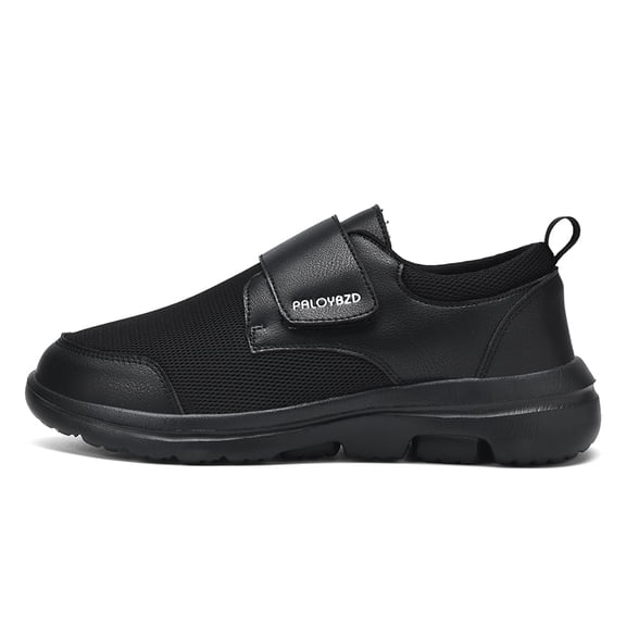 Men's Hook‑and‑Loop Closure Casual Walking Shoes, Mesh and Synthetic Panel Upper Comfort Footwear with Thick Cushioned Outsole for Daily All‑Day Wear
