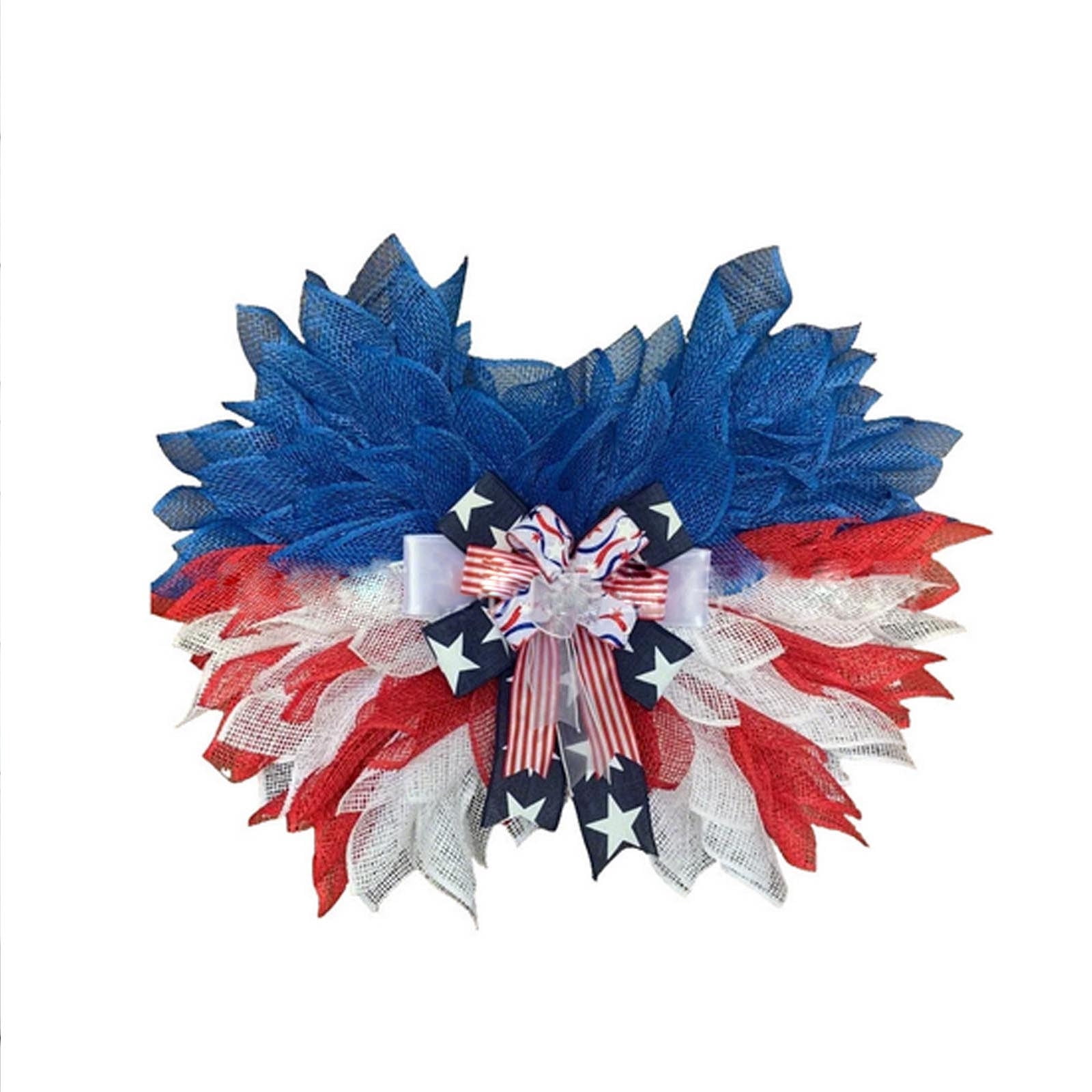 Stijggn 4th of July Decor Bow for Wreath 4th of July Decorations Outdoor Red White Blue Stripe Stars Tree Topper Bows for Patriotic,Independence Day,Memorial Day,Veteran's Day