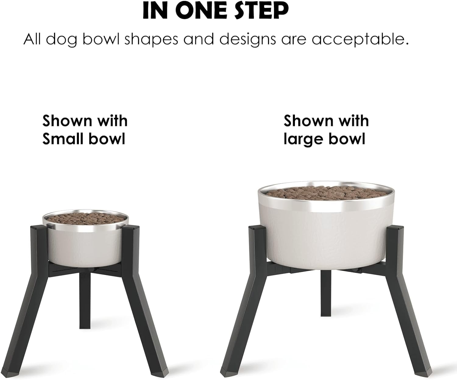 Elevated Dog Bowl Stand for Medium Large Dogs, Adjustable Width 7-10.6", 11" Tall Single Raised Dog Bowl Holder, Pink