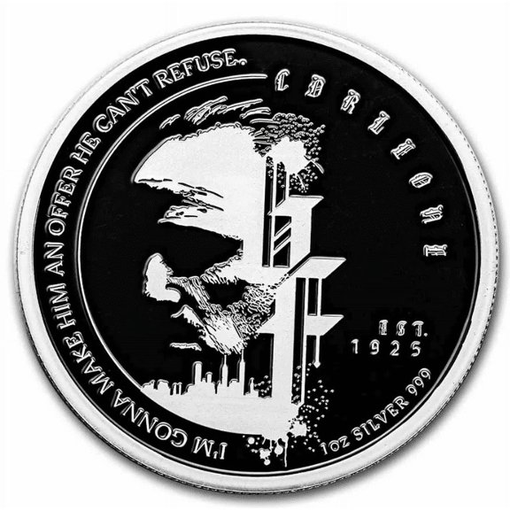 2022 The Godfather 50th Annivesary 1 oz Colorized Silver Coin in capsule