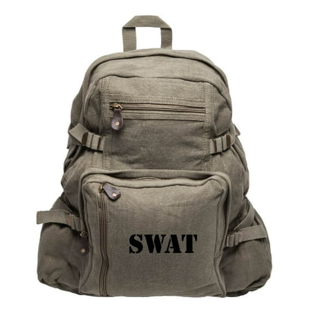 SWAT Team Text Army Sport Heavyweight Canvas Backpack