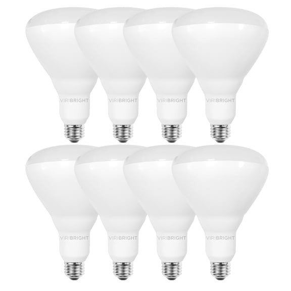 Viribright® BR40 LED Bulb, 100W EQ, 1400 Lumens, Dimmable, Cool White 4000K (8-Pack)
