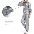 thumbnail image 3 of TureClos Adults Home Salon Sauna Suit Exercise Sweat Weight Loss Jacket Reusable Washable Sports Suits Clothes Sports Gear Silver M, 3 of 10