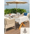 thumbnail image 5 of Outdoor Tablecloths with Umbrella Hole & Zipper, Nautical Anchor Tablecloth Rectangle 60x84 Inch, Vintage Coastal Rudder Farmhouse Beige Waterproof Table Cloth, Patio/Pool/Picnic Table Covers, 5 of 8