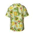 thumbnail image 2 of KLL Cartoon Dinosaurs Print Men's Shirt Short Sleeve Button Down Summer Cuba Beach Shirts- XX-Large, 2 of 7