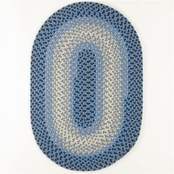 Rhody Rug TR12R120X156 10 x 13 ft. Twin River Oval Rug, Blue & Multi Color