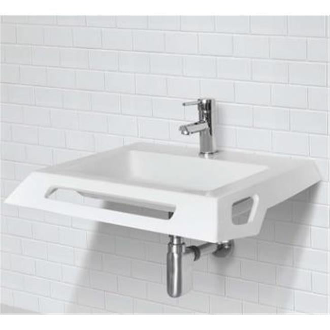Solid Surface ADA Compliant Wall Mount Lavatory Sink, White - Walmart.com
