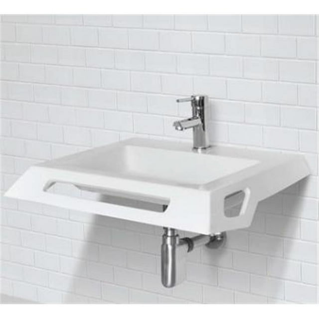 Solid Surface ADA Compliant Wall Mount Lavatory Sink, White