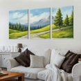 thumbnail image 2 of ONETECH  PT11169-40-20 Road in Green Mountains-Landscape Wall Art Canvas Print-12''x16''X3 Panels, 2 of 4