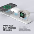 thumbnail image 3 of Powertek 3-in-1 15W Qi Tri-Fold Wireless Charge Pad, White, 3 of 6