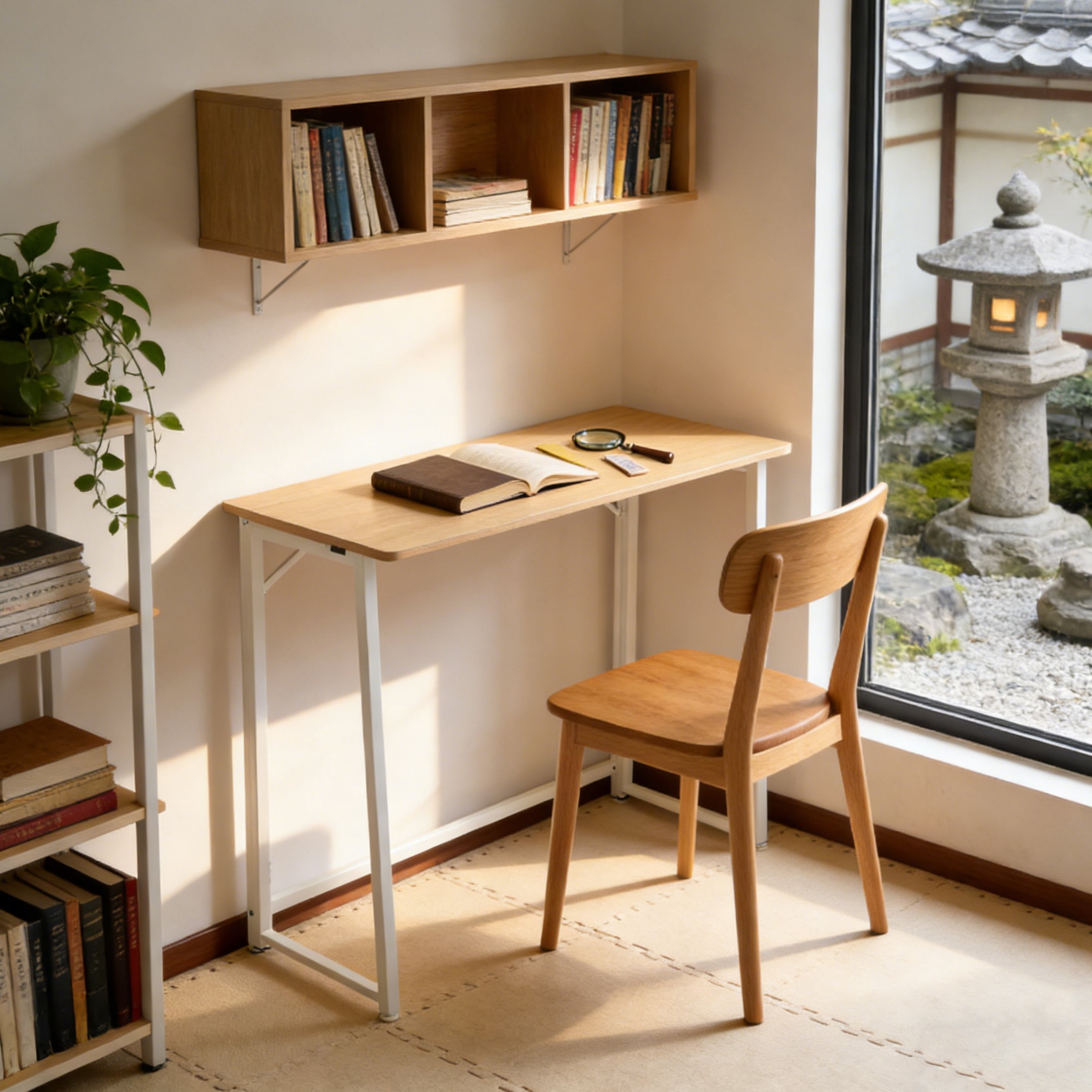 Gianna Foldable Desk, Space-Saving Small Workstation Table, Easy