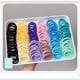 thumbnail image 4 of Cinta elástica para el pelo de colores vivos para mujer, 50 cintas, sin costuras, para peinados altos, pelo Mori., 4 of 8