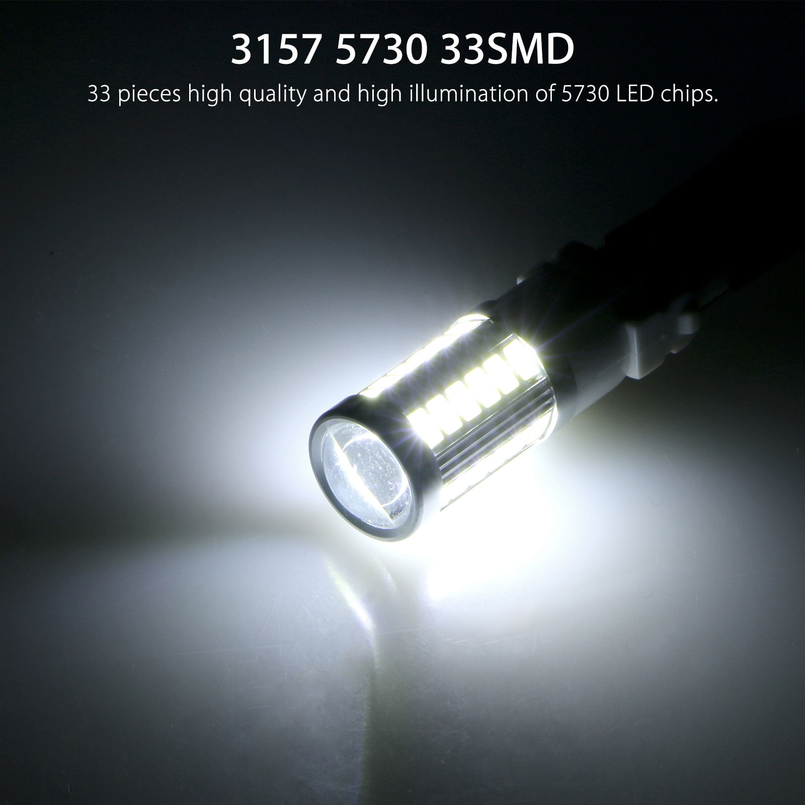 10x White 3157 3156 5730 33-SMD Tail Brake Stop Daytime Running LED Light Bulbs