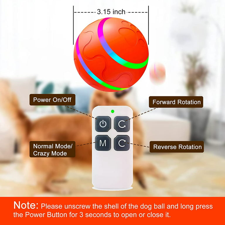Lanxri Interactive Dog Ball Toy, Auto Active Rolling Ball for Dogs, Rechargeable Self Rolling Ball Dog Toy with 2 Modes, Motion Activated Remote Co