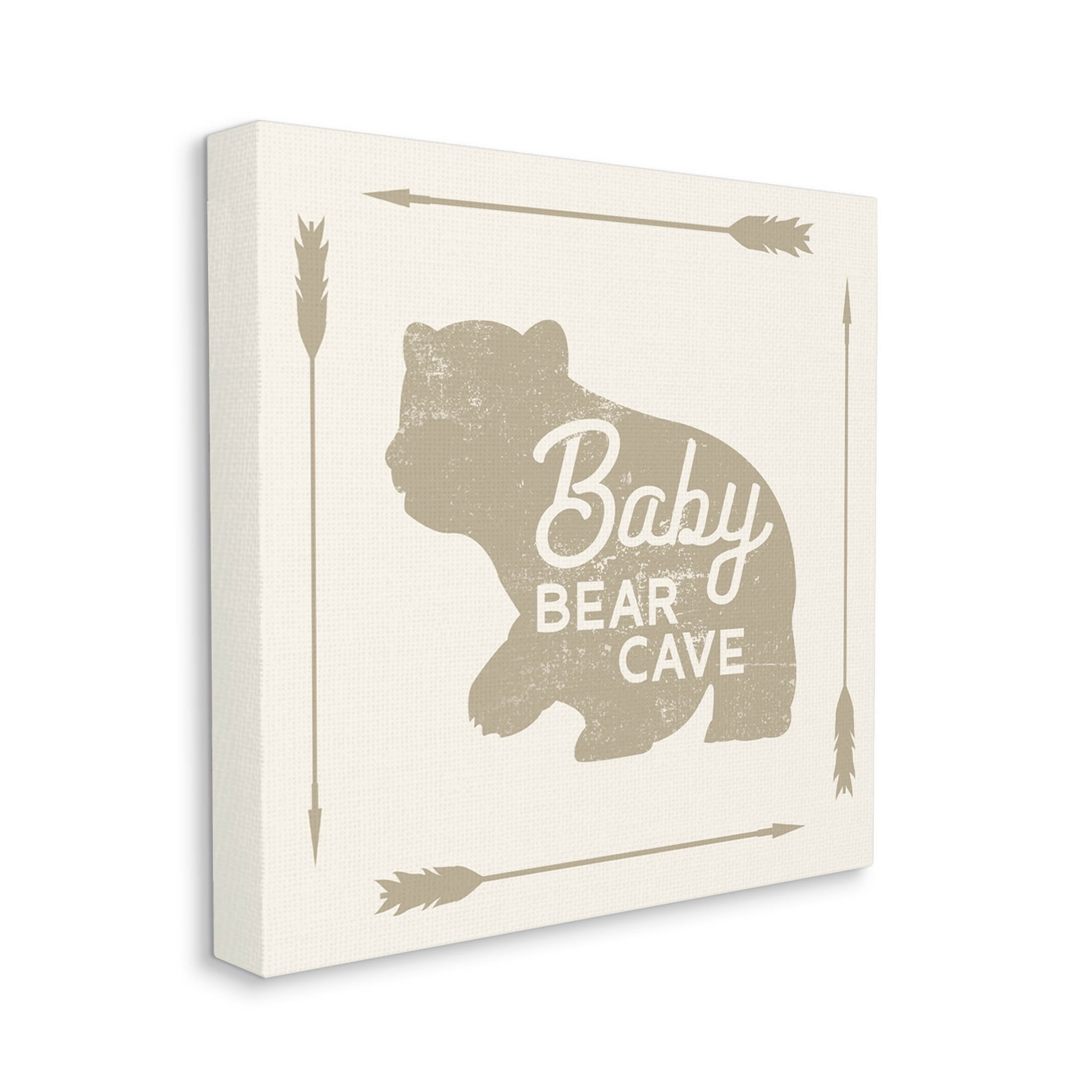 Stupell Industries Baby Bear Cave Animal Sign Graphic Art Gallery Wrapped Canvas Print Wall Art, Design by Lil' Rue
