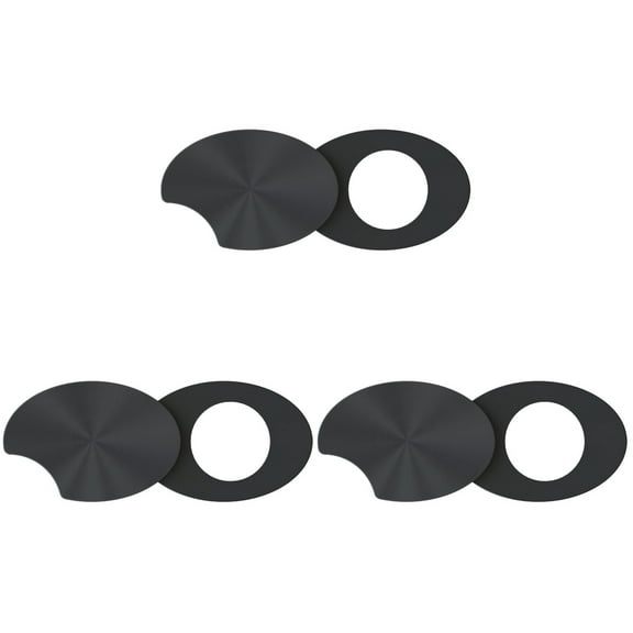 3pcs Laptop ABS Source Material 2 In 1 Camera Privacy Protection Sticker Cover Webcam Cover(Black)