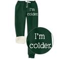 thumbnail image 2 of IROINNID Savings Sweatpants for Women Thermal Solid Color Fleece Pockets Plus-Size Bandage Elastic Waist Casual Pants Leggings,Green, 2 of 3