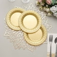 thumbnail image 5 of Efavormart Set of 10 - 7" Gold Round Disposable Plastic Salad Dessert Plates With Basketweave Rim for Weddings, Birthdays, Parties, Gathering, Graduation Ceremonies, Special Events, 5 of 10