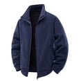 thumbnail image 4 of Men's Polar Fleece Jackets Lightweight Loose Soft Winter thermal Coats Outdoor Windproof Zip Up Jacket with Pockets Big & Tall Size M-5XL Dark Blue, 4 of 5