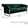 thumbnail image 4 of Green Velvet Loveseat Sofa Couch, 84" Luxury Large Sectional Sofa Couch with Gold Metal Legs for 3-4 Persons, Mid-Century Modern Sofa, Chesterfield Sofa Couch for Living Room Bedroom, 4 of 7