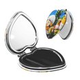 thumbnail image 1 of Pofeuu Minions Miroir de Maquillage de Poche Portable Couverture en PU Miroir de Voyage Compact avec Verre Double Face Normal et Grossissant - Forme Ronde - Forme Cœur, 1 of 9
