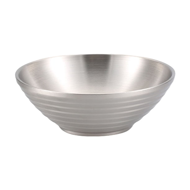 Yhmxh Utensilios de cocina Cuenco de acero inoxidable, cuenco para ramen, cuenco japonés para fideos fríos, cuenco de arroz con doble aislamiento, cuenco con altavoz, cuenco grande para fideos