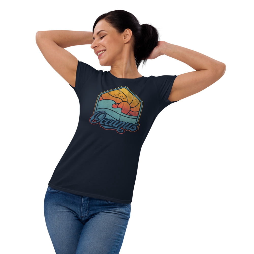 Womens Surf Tee Oceanus Florida (Navy)