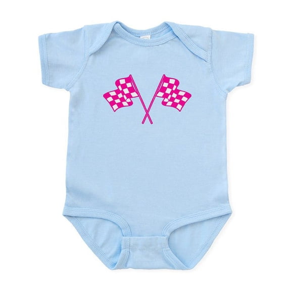 CafePress - Pink Checkered Flags Infant Bodysuit - Baby Light Bodysuit, Size Newborn - 24 Months