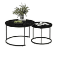 thumbnail image 5 of Homy Casa Nesting Coffee Table Set of 2, Round Marble Look Tables with Metal Frame, 5 of 6