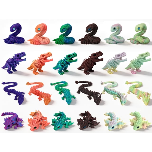 Dragon Toys TAHAVICE impreso en 3D para niños, regalo de Pascua, paquete de 24
