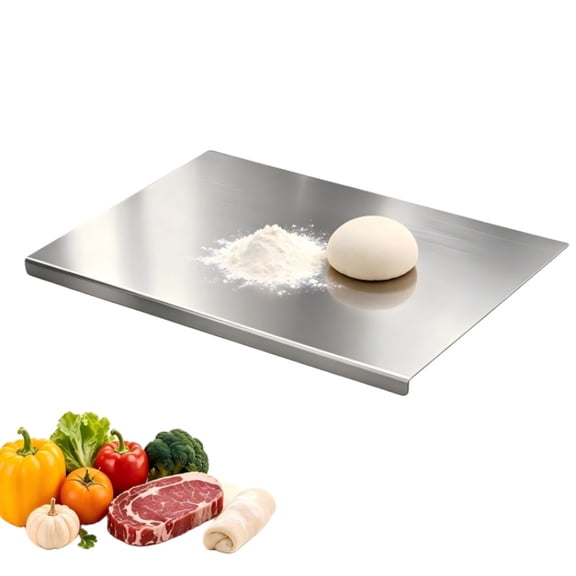 Large-sized Stainless Steel Baking Cutting Boards for Kitchen, Suitable for Meat, Fruits, Vegetables, Bread (19.7 x 15.7 Inch)