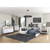 Lexicon Asker Wood Full Bookcase Bed in 2-Tone Finish (White and ...