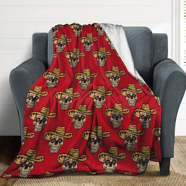 Manta de calavera de México Manta mexicana para tirar Regalos para mujeres Hombres Manta suave para sofá Manta para viajes Camping Cama Manta para el hogar Coche