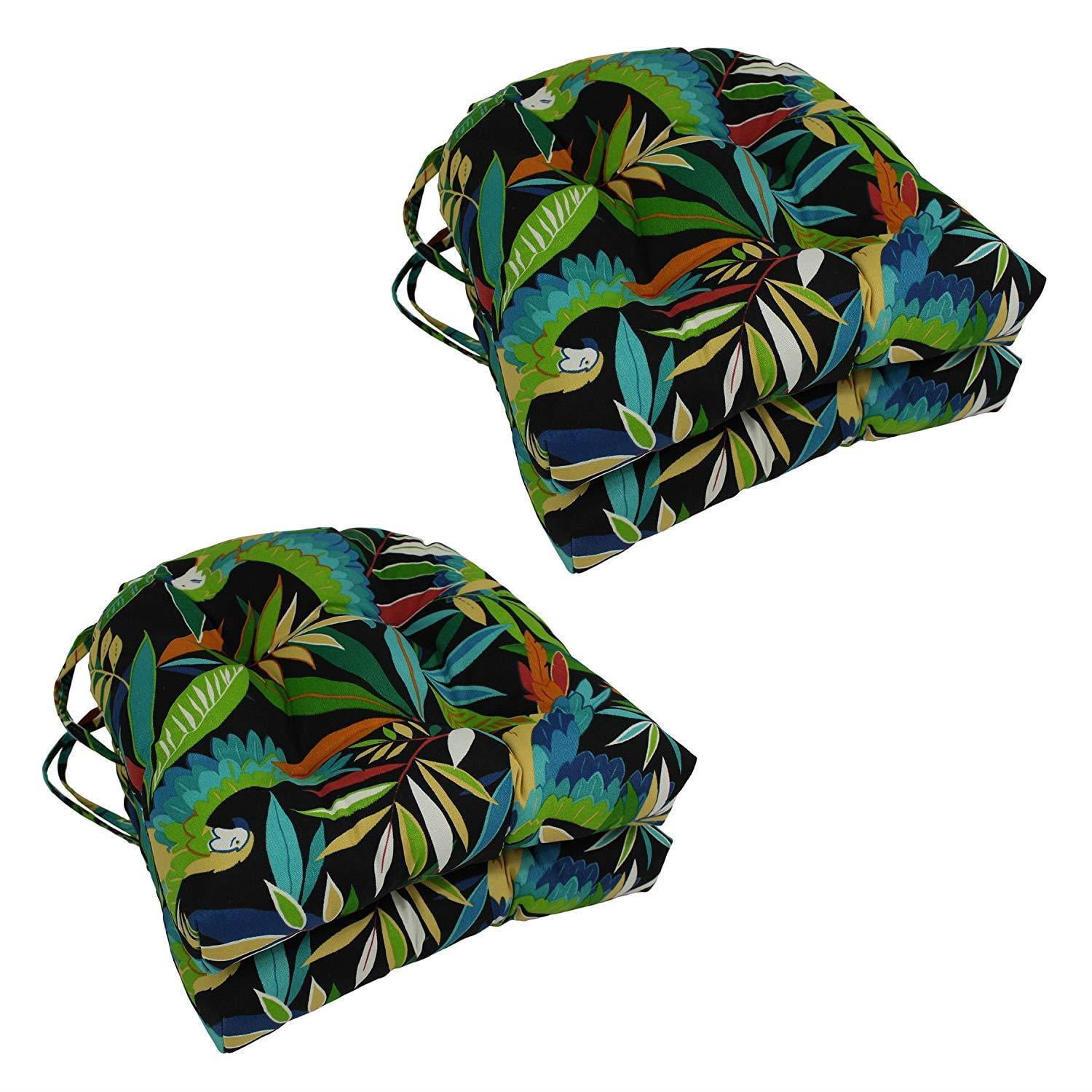 16-inch Outdoor Spun Polyester U-shaped Tufted Chair Cushions (Set of 4)