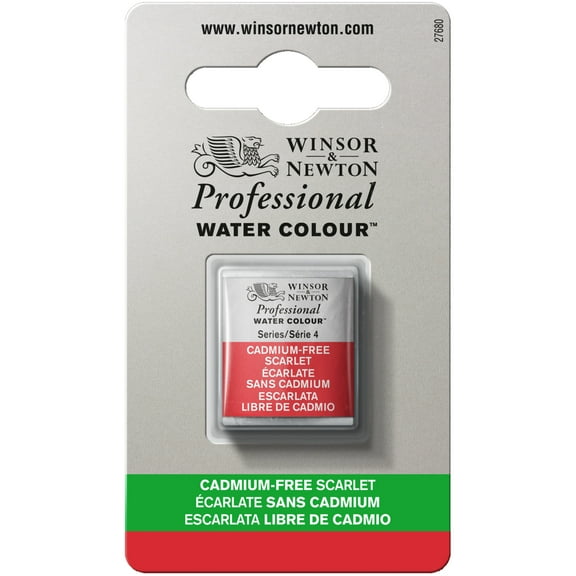 Winsor & Newton Professional Watercolor, Half Pan, Cadmium-Free Scarlet