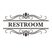 thovorrnl Restroom Wall Decals, Peel and Stick Vinyl Wall Art Vinyl Bathroom Sticker for Home Office Decor, Black