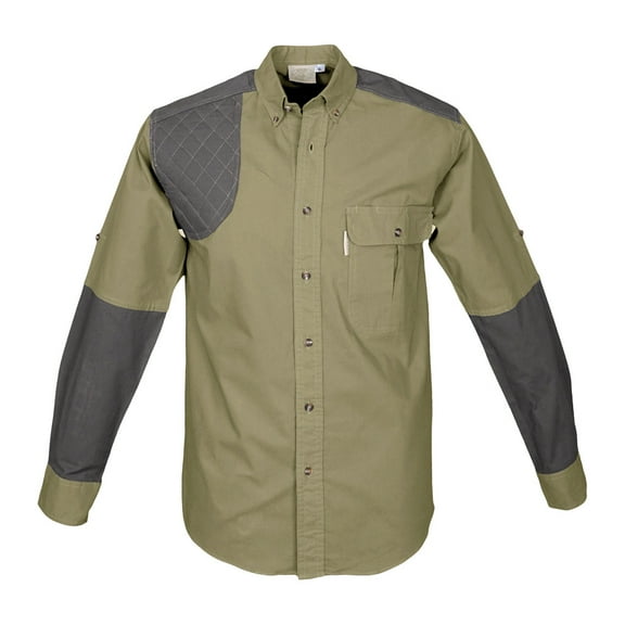 TAG SAFARI Men Upland L/S Shirt, Color: Khaki/Olive, Size: S (MS-187L/S-P867-K/O-S)