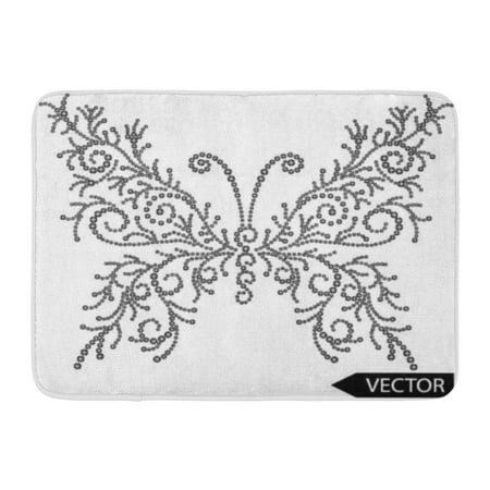 - GODPOK Beads Neck Embellishment Hot Fix Stud Stone Butterfly Designs Line Embellish Rug Doormat Bath Mat 23.6x15.7 inch
