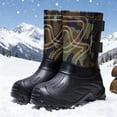 thumbnail image 4 of Dakaela Men's Winter Snow Boots Waterproof Insulated Mid Calf Work Boots Comfortable Cold Weather Outdoor Shoes Camo Size 8.5, 4 of 7